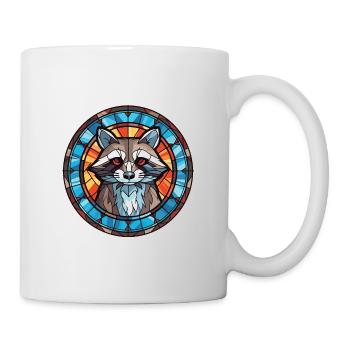 Raccoon Colorful Watercolor Animal Illustration - Mug - white - Right