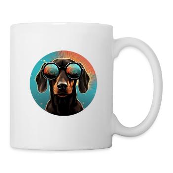 Dackel Cool - Dackel Hund - Tasse - Weiß - Rechts