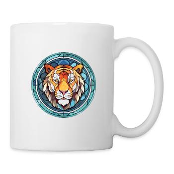 Tiger Colorful Watercolor Animal Pet Illustration - Mug - white - Right