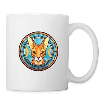 Serval Katze Buntes Aquarell Tier Illustration - Tasse - Weiß - Rechts