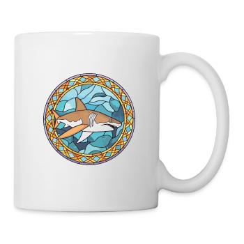 Shark Colorful Watercolor Animal Pet Illustration - Mug - white - Right