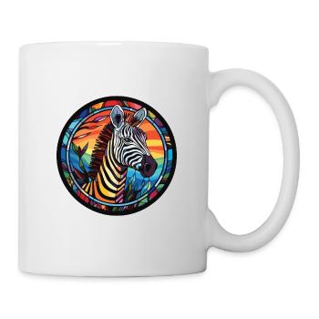 Zebra Colorful Watercolor Animal Pet Illustration - Mug - white - Right