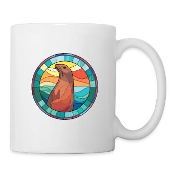 Sea Lion Colorful Watercolor Animal Illustration - Mug - white - Right
