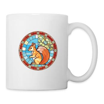 Squirrel Colorful Watercolor Animal Illustration - Mug - white - Right