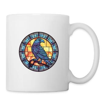 Rabe buntes Aquarell Tier Haustier Illustration - Tasse - Weiß - Rechts