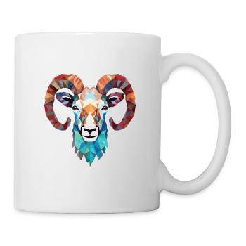 Mouflon d’Amérique coloré aquarelle Animal Cartoon - Mug blanc - blanc - Droite