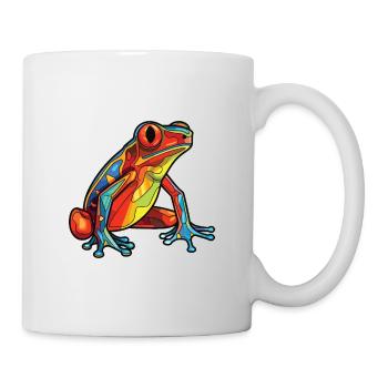 Frosch buntes Aquarell Tier Haustier Illustration - Tasse - Weiß - Rechts