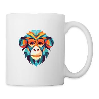 Singe ouistiti coloré aquarelle Animal Cartoon - Mug blanc - blanc - Droite