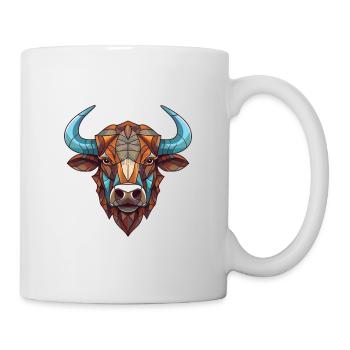 Bison African Buffalo Colorful Watercolor Animal - Mug - white - Right