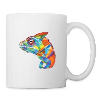 Chameleon Colorful Watercolor Animal Illustration - Mug - white - Right