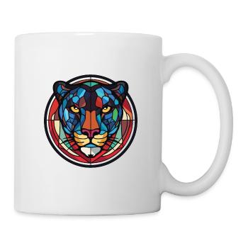 Panther buntes Aquarell Tier Illustration - Tasse - Weiß - Rechts