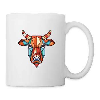 Illustration d’animaux de compagnie aquarelle colorée de zébu - Mug blanc - blanc - Droite