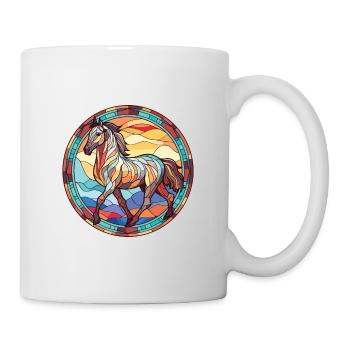 Pferd bunte Aquarell-Tier-Haustier-Illustration - Tasse - Weiß - Rechts