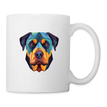 Rottweiler Chien Aquarelle Colorée Animal Cartoon - Mug blanc - blanc - Droite