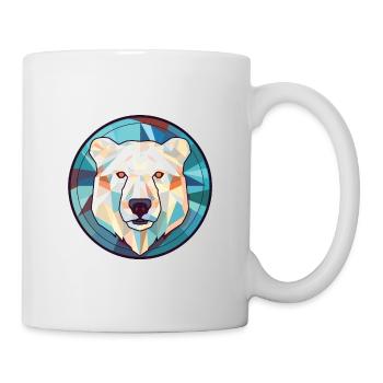 Eisbär Buntes Aquarell Tier Illustration - Tasse - Weiß - Rechts