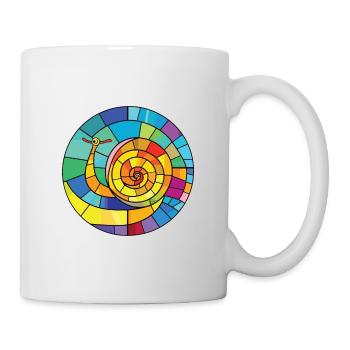 Schnecke buntes Aquarell Tier Haustier Illustration - Tasse - Weiß - Rechts