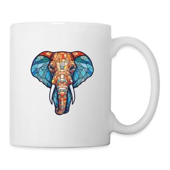 Elefant buntes Aquarell Tier Illustration - Tasse - Weiß - Rechts