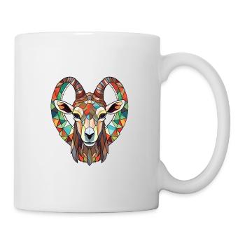 Goat Colorful Watercolor Animal Pet Illustration - Mug - white - Right
