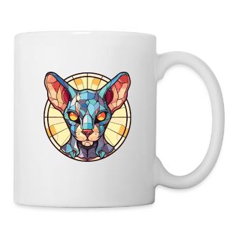 Sphynx Katze Buntes Aquarell Tier Illustration - Tasse - Weiß - Rechts