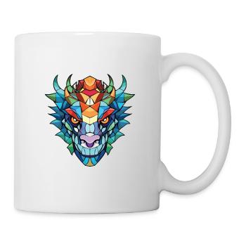 Dragon Aquarelle colorée Animal animal Illustration d’animaux de compagnie - Mug blanc - blanc - Droite