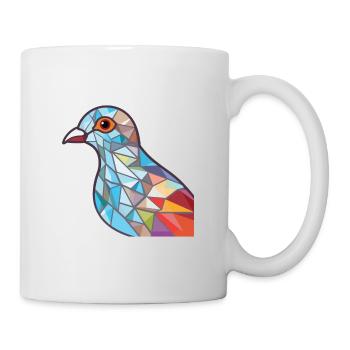 Taube buntes Aquarell Tier Haustier Illustration - Tasse - Weiß - Rechts