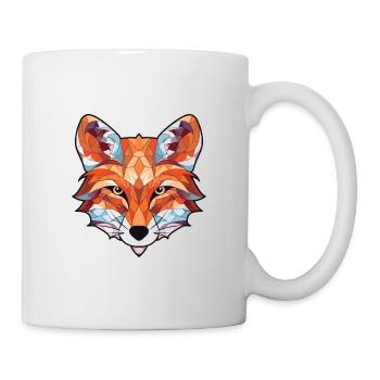 Fuchs buntes Aquarell Tier Haustier Illustration - Tasse - Weiß - Rechts
