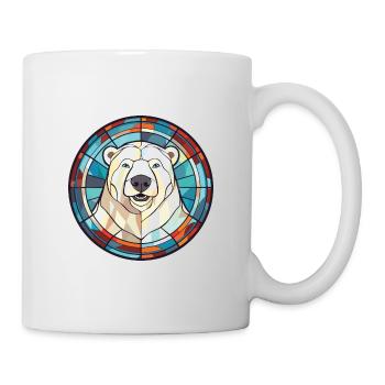 Eisbär Buntes Aquarell Tier Illustration - Tasse - Weiß - Rechts