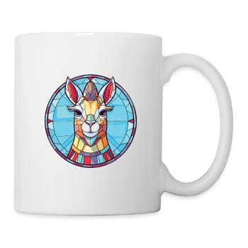 Lama Huanachus Aquarelle colorée Animal Cartoon - Mug blanc - blanc - Droite