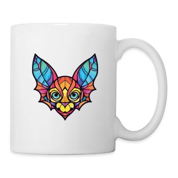 Bat Colorful Watercolor Animal Pet Illustration - Mug - white - Right