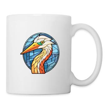 Reiher buntes Aquarell Tier Haustier Illustration - Tasse - Weiß - Rechts