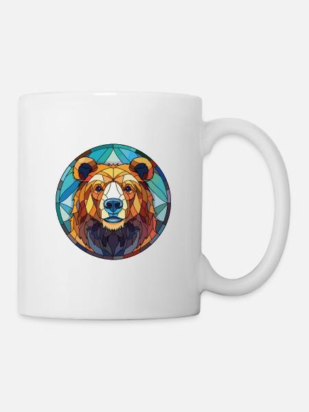 Bär buntes Aquarell Tier Haustier Illustration - Tasse - Weiß
