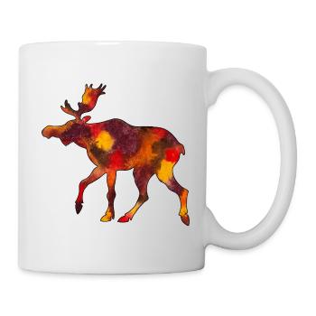 Elch Moose Skandinavien Schweden Norwegen Herbst - Tasse - Weiß - Rechts