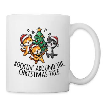 Katzen tanzen um Weihnachtsbaum - Xmas Sweater - Tasse - Weiß - Rechts