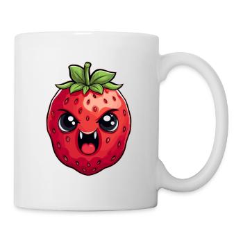 Méchant en colère fraise d’été Kawaii cadeau - Mug blanc - blanc - Droite