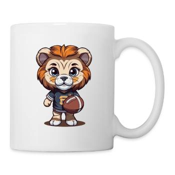 Mascotte d’animal de football américain Lion mignon - Mug blanc - blanc - Droite