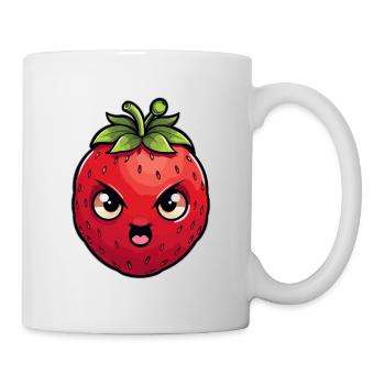 Méchant en colère fraise d’été Kawaii cadeau - Mug blanc - blanc - Droite