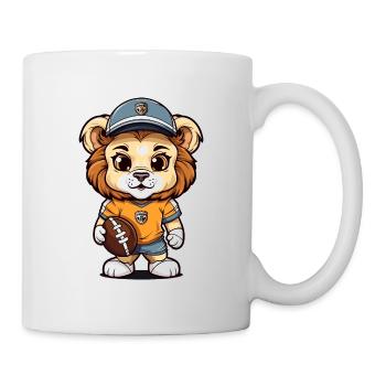 Mascotte d’animal de football américain Lion mignon - Mug blanc - blanc - Droite