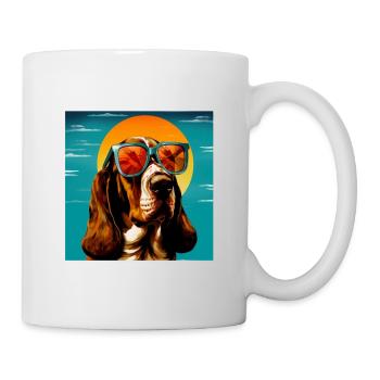 Basset Hound Cool - Basset Hound Hund - Tasse - Weiß - Rechts