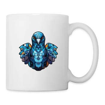 Taube buntes Aquarell Tier Haustier Illustration - Tasse - Weiß - Rechts