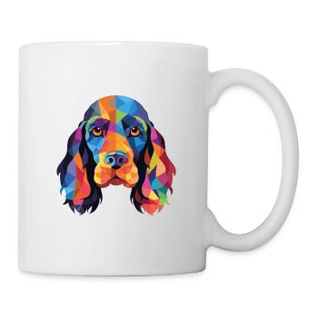 American Cocker Spaniel chien aquarelle colorée - Mug blanc - blanc - Droite