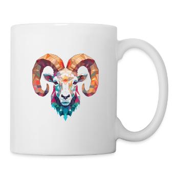 Mouflon d’Amérique coloré aquarelle Animal Cartoon - Mug blanc - blanc - Droite