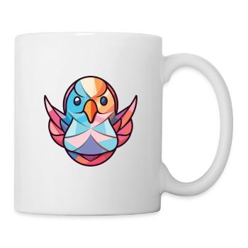 Taube buntes Aquarell Tier Haustier Illustration - Tasse - Weiß - Rechts