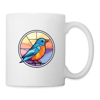 Blue Bird Colorful Watercolor Animal Illustration - Mug - white - Right