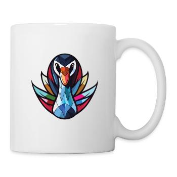 Schwarzer Schwan Buntes Aquarell Tier Illustration - Tasse - Weiß - Rechts
