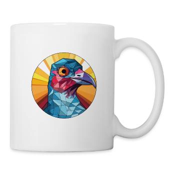 Kuckuck buntes Aquarell Tier Haustier Illustration - Tasse - Weiß - Rechts