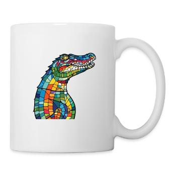 Crocodile Colorful Watercolor Animal Illustration - Mug - white - Right