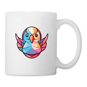 Taube buntes Aquarell Tier Haustier Illustration - Tasse - Weiß - Rechts