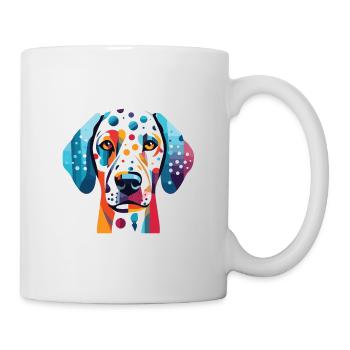 Dalmatiner Hund Buntes Aquarell Tier Karikatur - Tasse - Weiß - Rechts