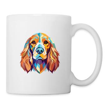 Englischer Cocker Spaniel Hund Buntes Aquarell Haustier - Tasse - Weiß - Rechts