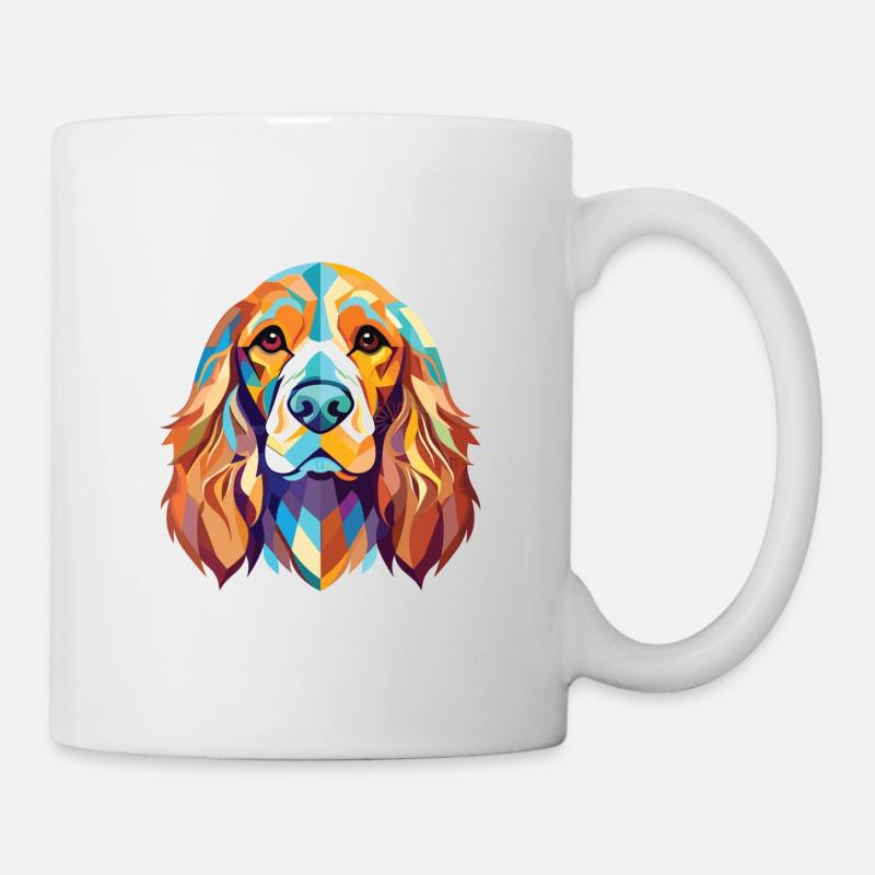 Englischer Cocker Spaniel Hund Buntes Aquarell Haustier - Tasse - Weiß